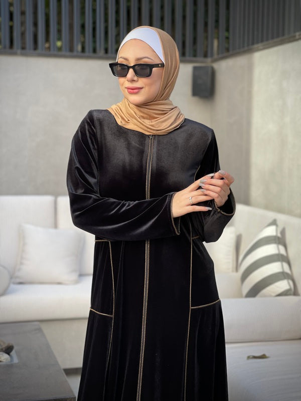 Simple Winter Velvet Abaya – Al Karam Qadri
