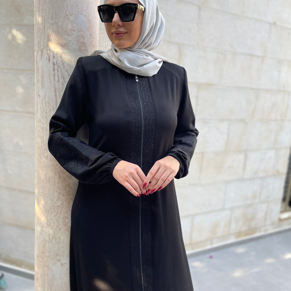 
                      
                        Black Embroidered Elegance Abaya
                      
                    