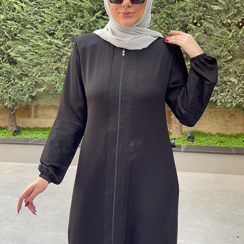 
                  
                    Black Embroidered Elegance Abaya
                  
                