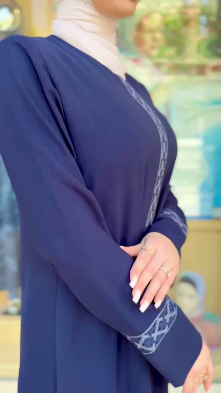 Embroidered Abaya With Hidden Zipper