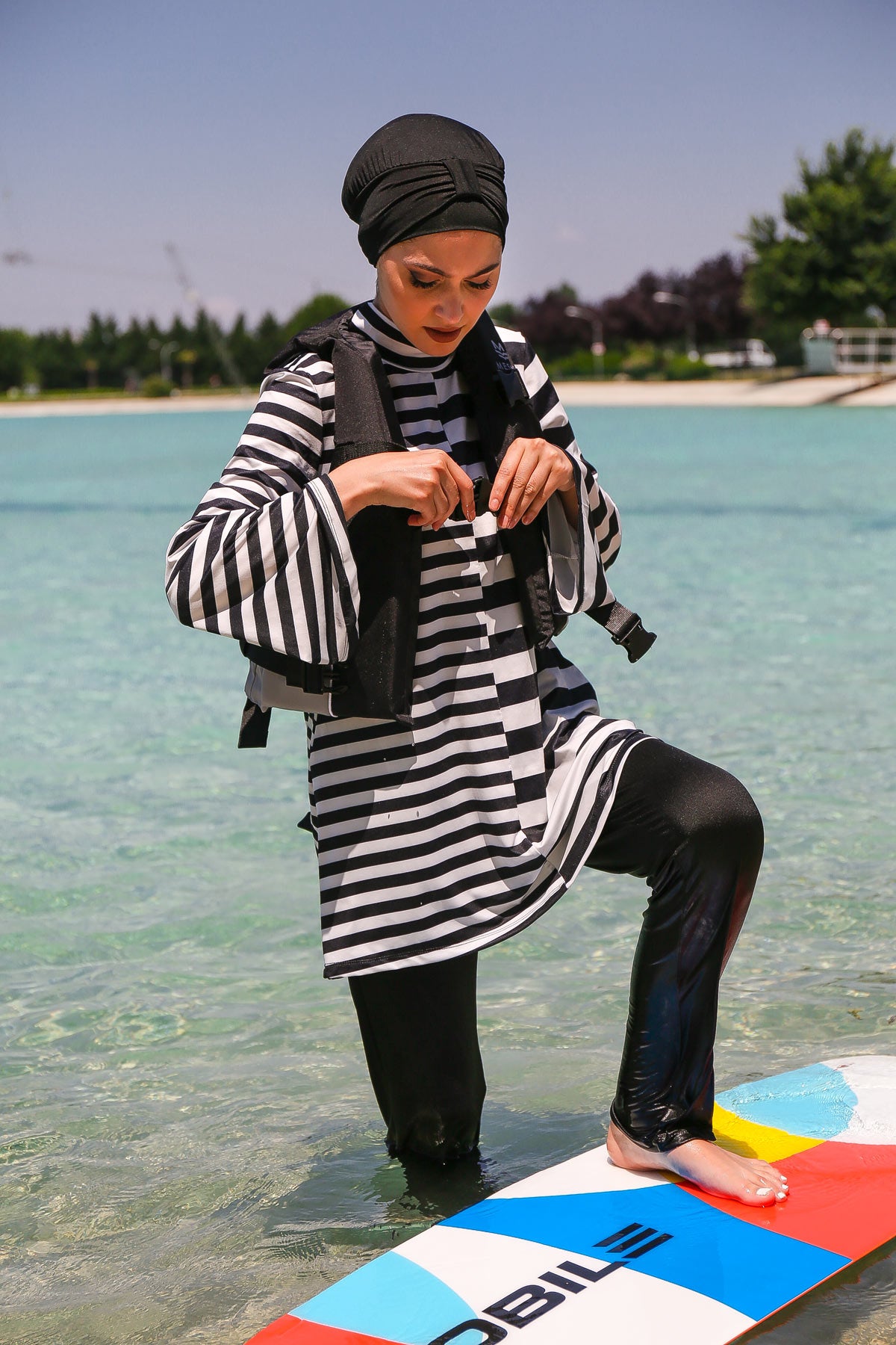 
                  
                    Striped Full Closed Hijab Swimsuit
                  
                