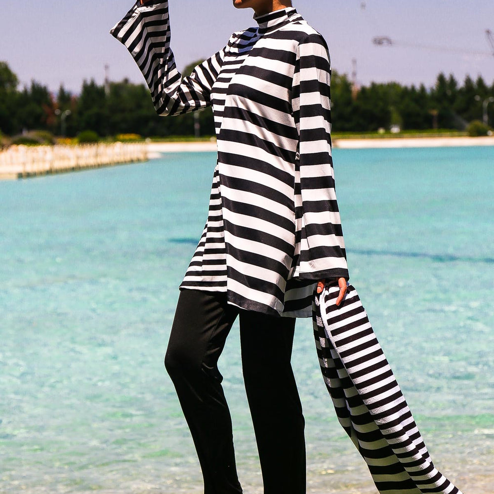 
                  
                    Striped Full Closed Hijab Swimsuit
                  
                