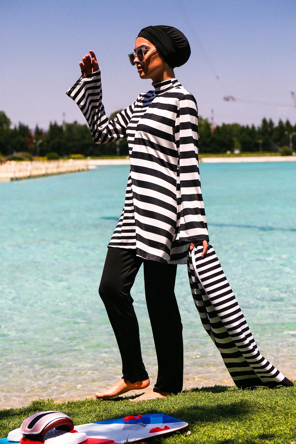 
                  
                    Striped Full Closed Hijab Swimsuit
                  
                