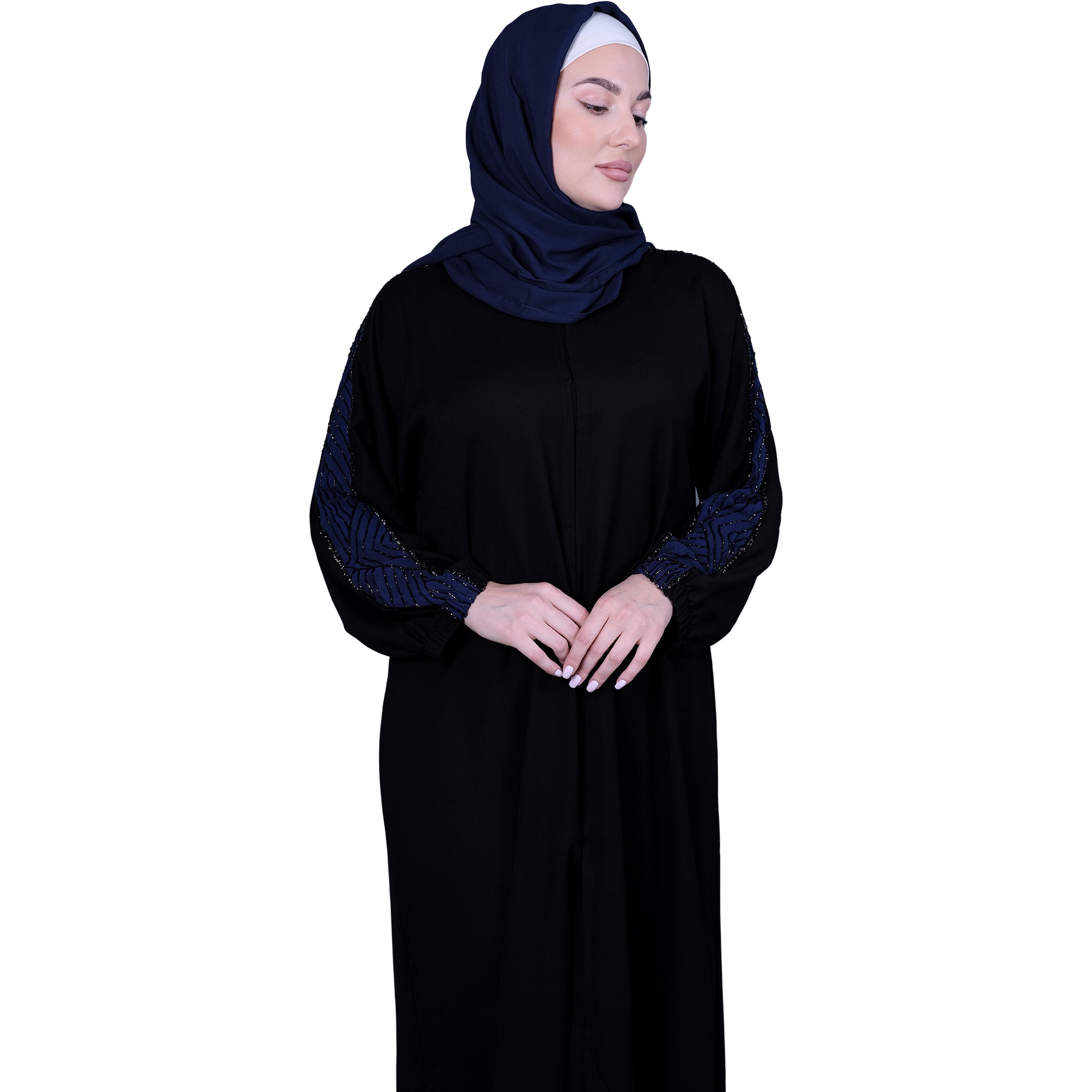 Artistry in Simplicity: Abaya with Front Embroidery and Zipper Closure – Al  Karam Qadri