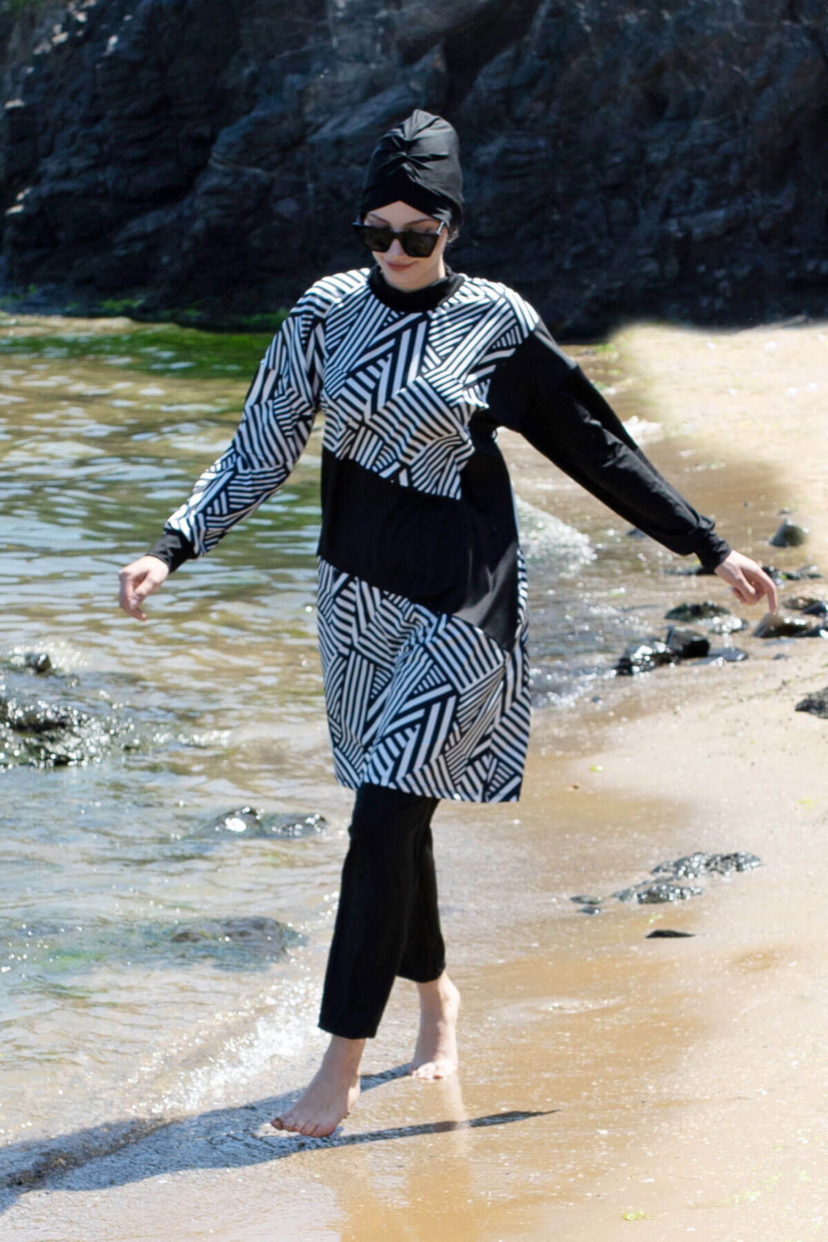 
                  
                    Black & White Burkini
                  
                