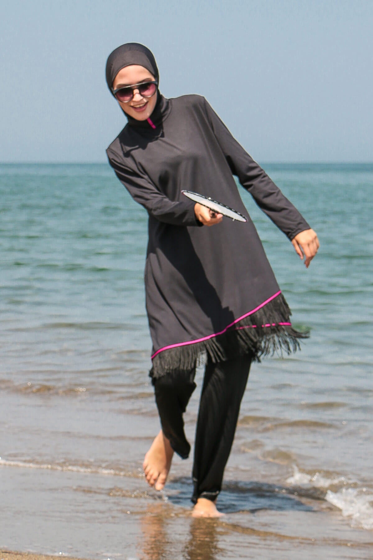 Quad Black Full Covered Hijab Swimsuit