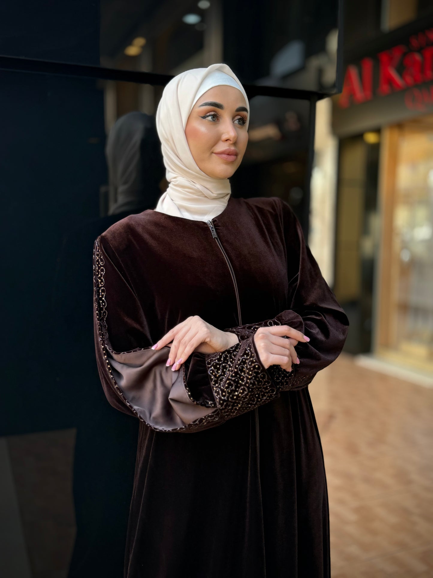 Elegant Velvet Abaya