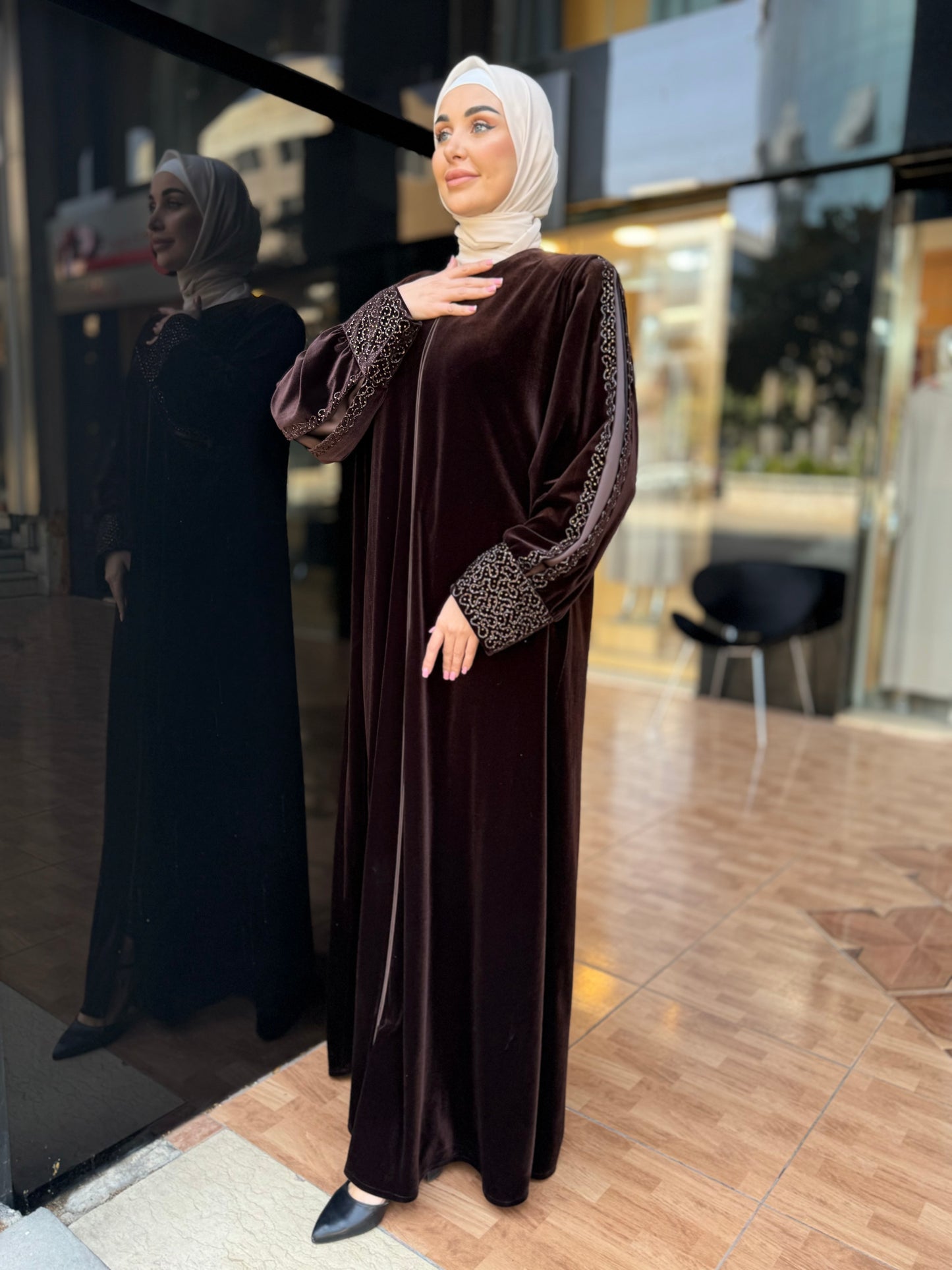 Elegant Velvet Abaya