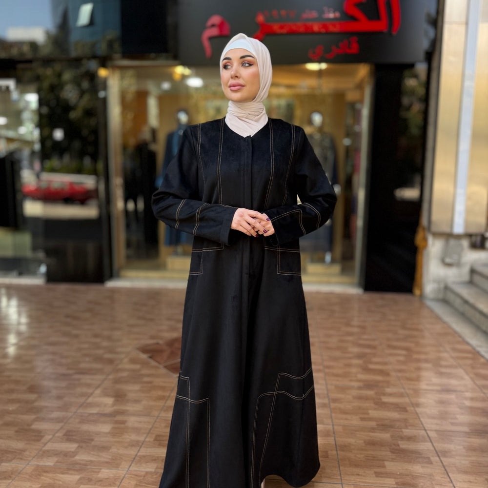 
                      
                        Unique Suede Abaya
                      
                    