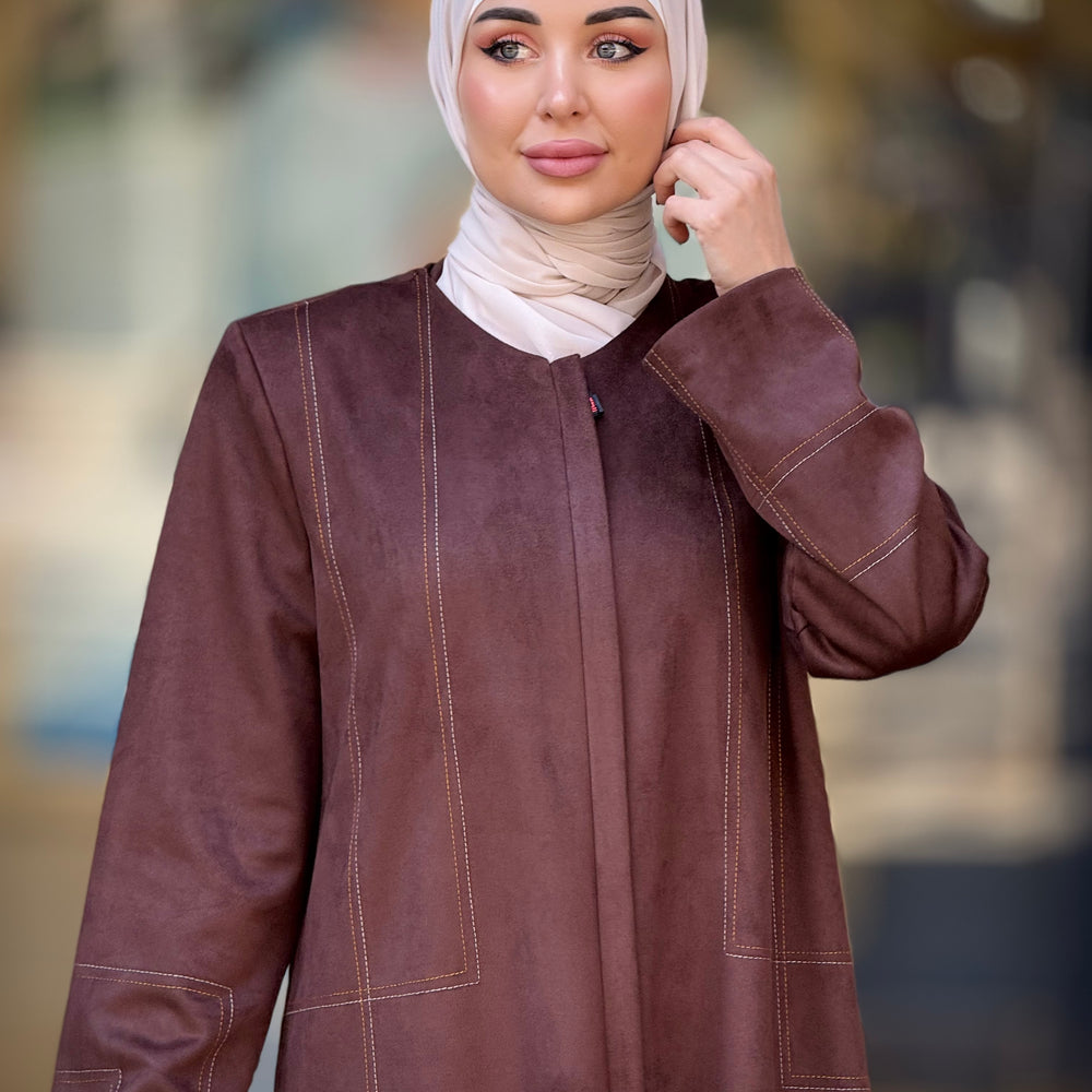 
                      
                        Unique Suede Abaya
                      
                    