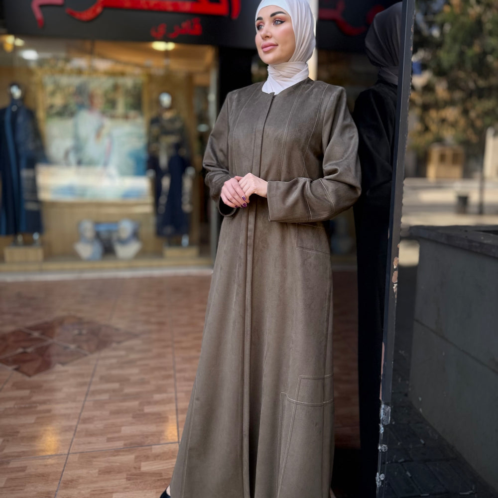 
                      
                        Unique Suede Abaya
                      
                    