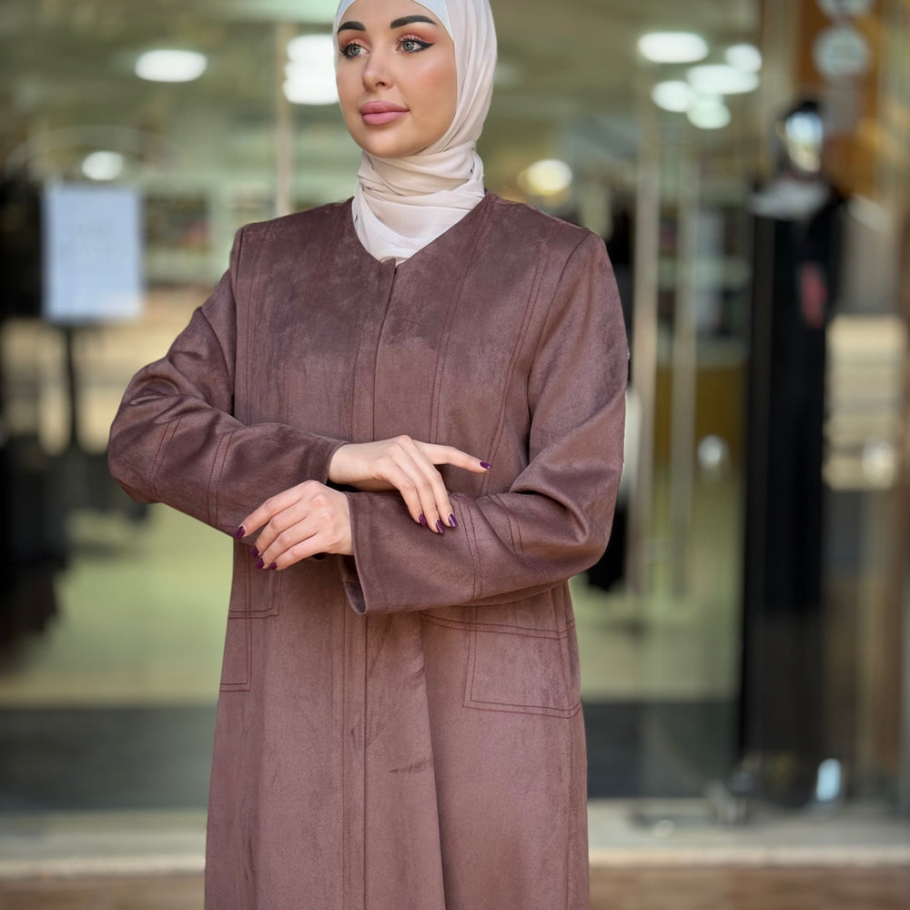 
                      
                        Unique Suede Abaya
                      
                    