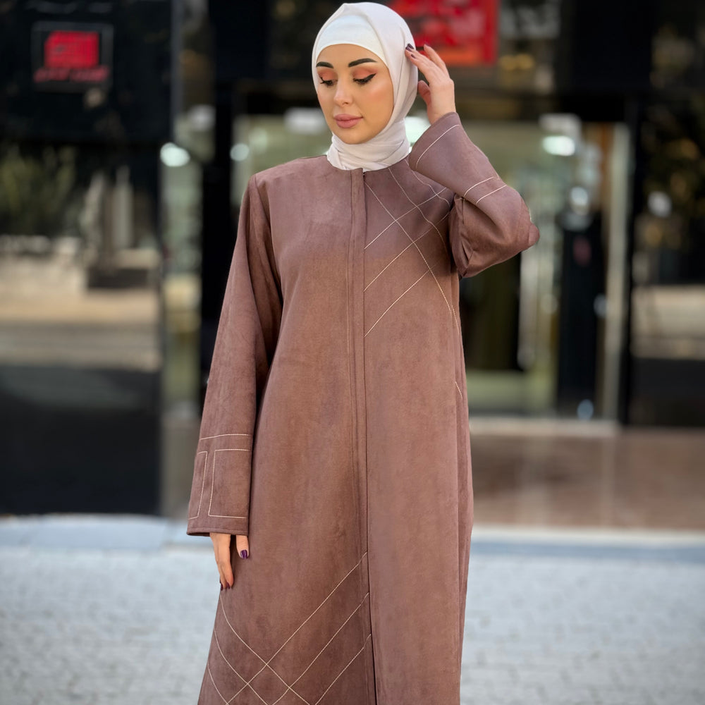 
                      
                        Luxurious Suede Abaya
                      
                    