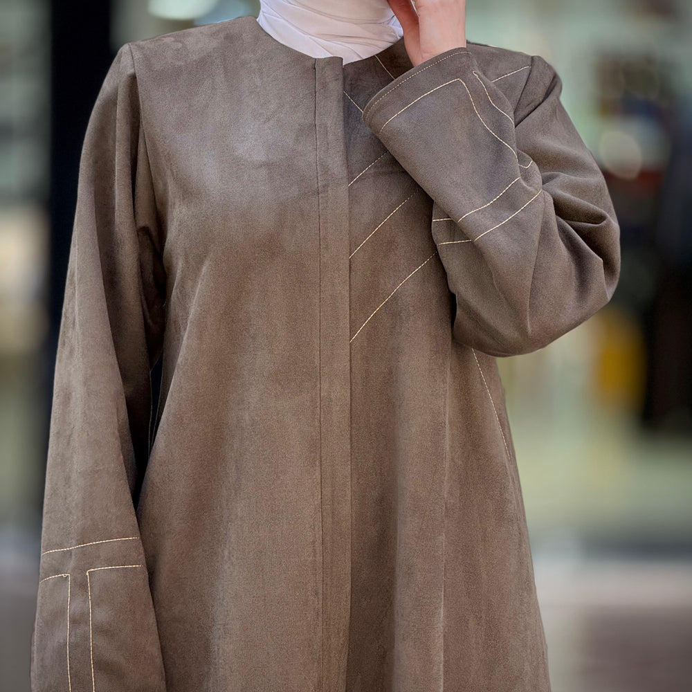 
                      
                        Luxurious Suede Abaya
                      
                    