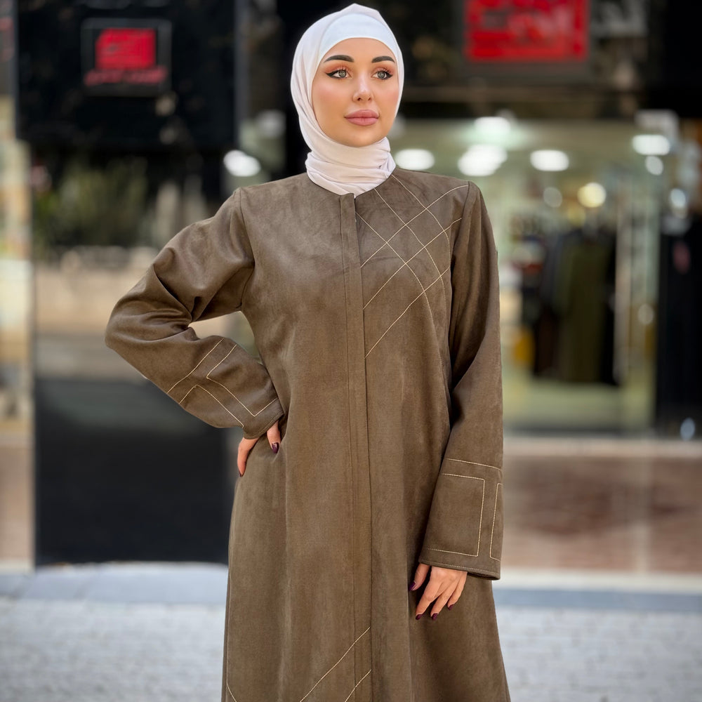 
                      
                        Luxurious Suede Abaya
                      
                    