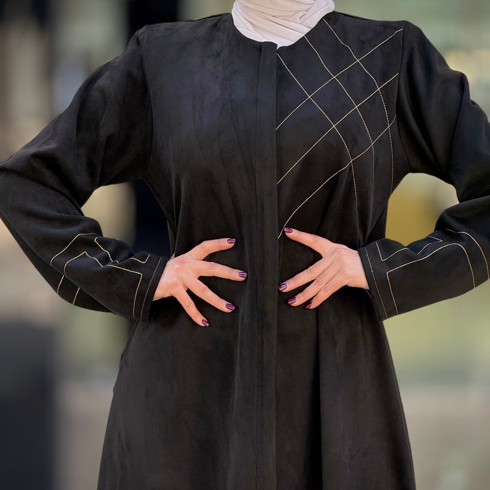 
                      
                        Luxurious Suede Abaya
                      
                    