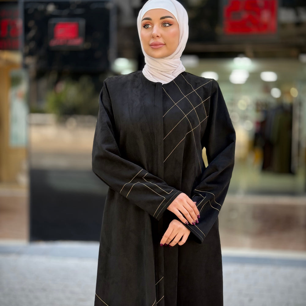 
                      
                        Luxurious Suede Abaya
                      
                    