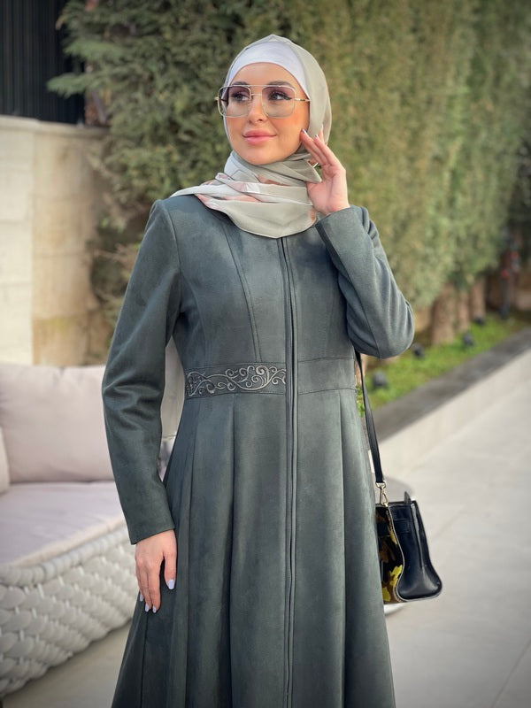 
                  
                    Classy Embroidered Suede Jilbab
                  
                