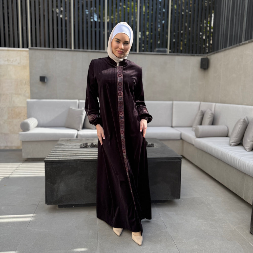 
                      
                        Elegant Winter Abaya With Modern Embroidery
                      
                    