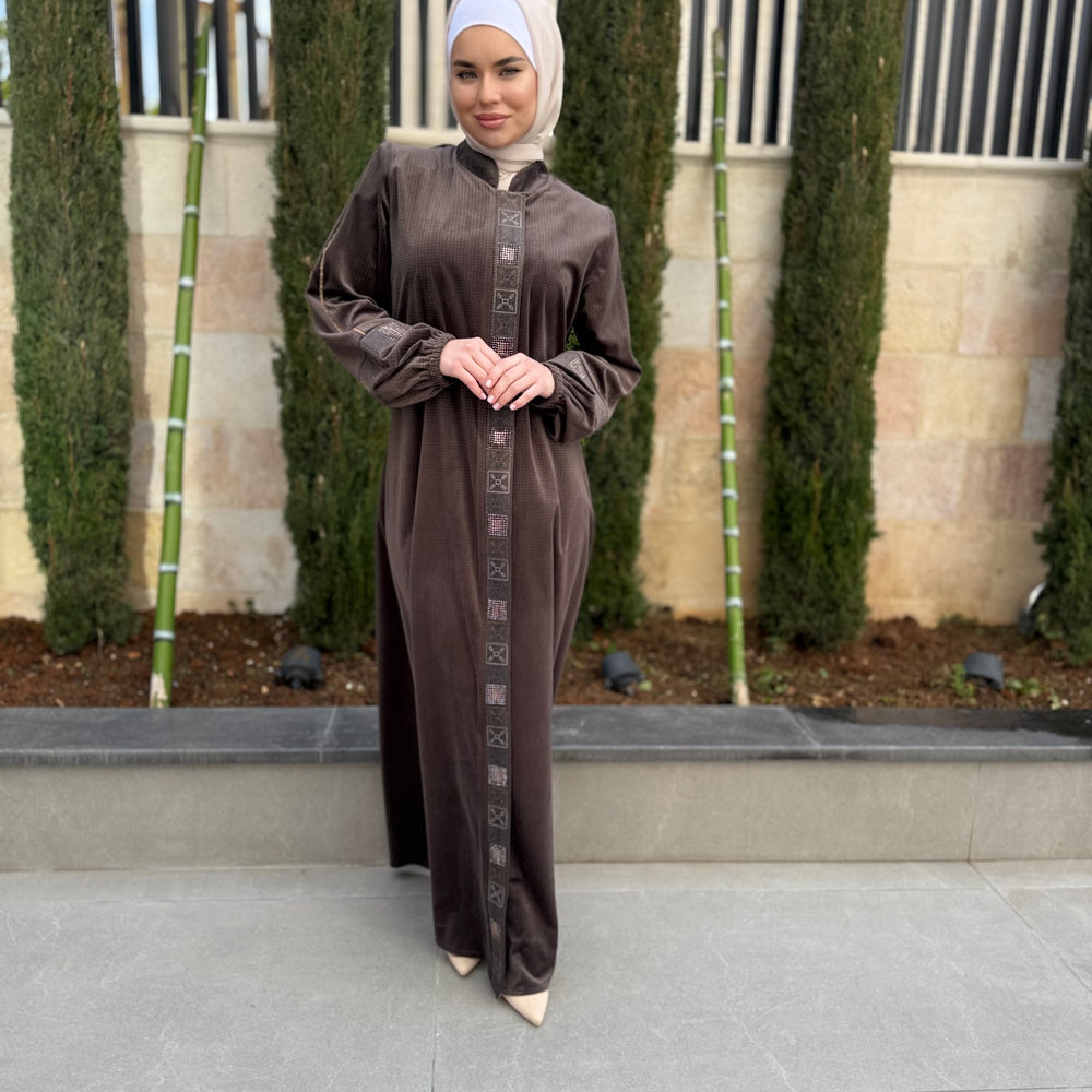 
                      
                        Elegant Winter Abaya With Modern Embroidery
                      
                    