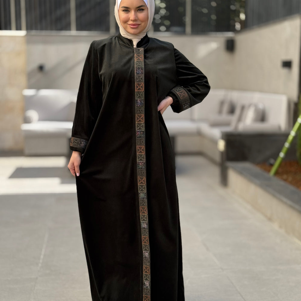 
                      
                        Elegant Winter Abaya With Modern Embroidery
                      
                    