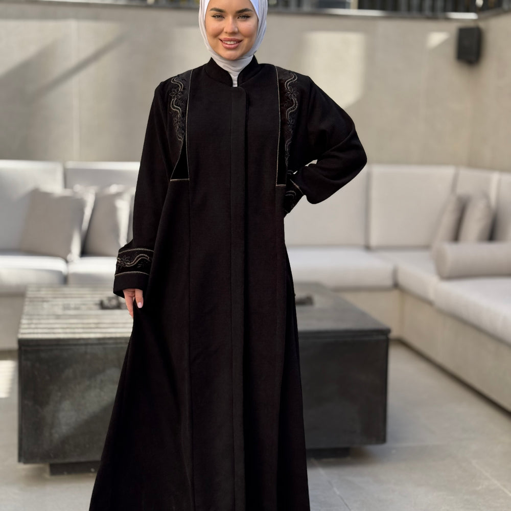 
                      
                        luxurious Woolen Abaya With Embroidery
                      
                    