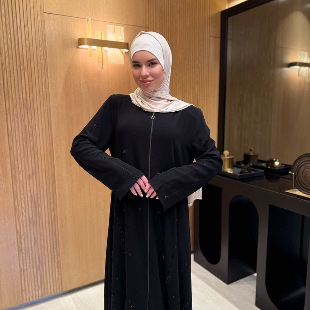 
                      
                        Luxurious Black Abaya with Elegant Embroidery
                      
                    