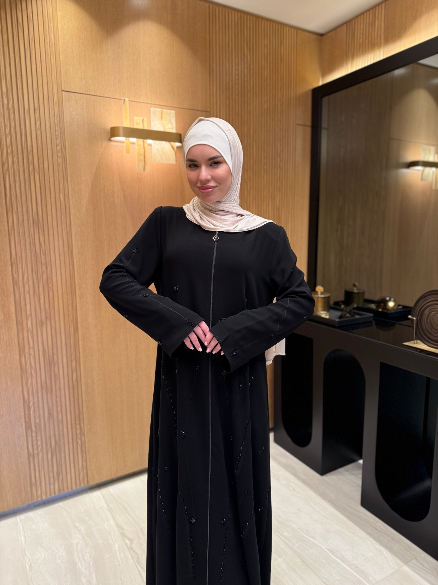 Luxurious Black Abaya with Elegant Embroidery