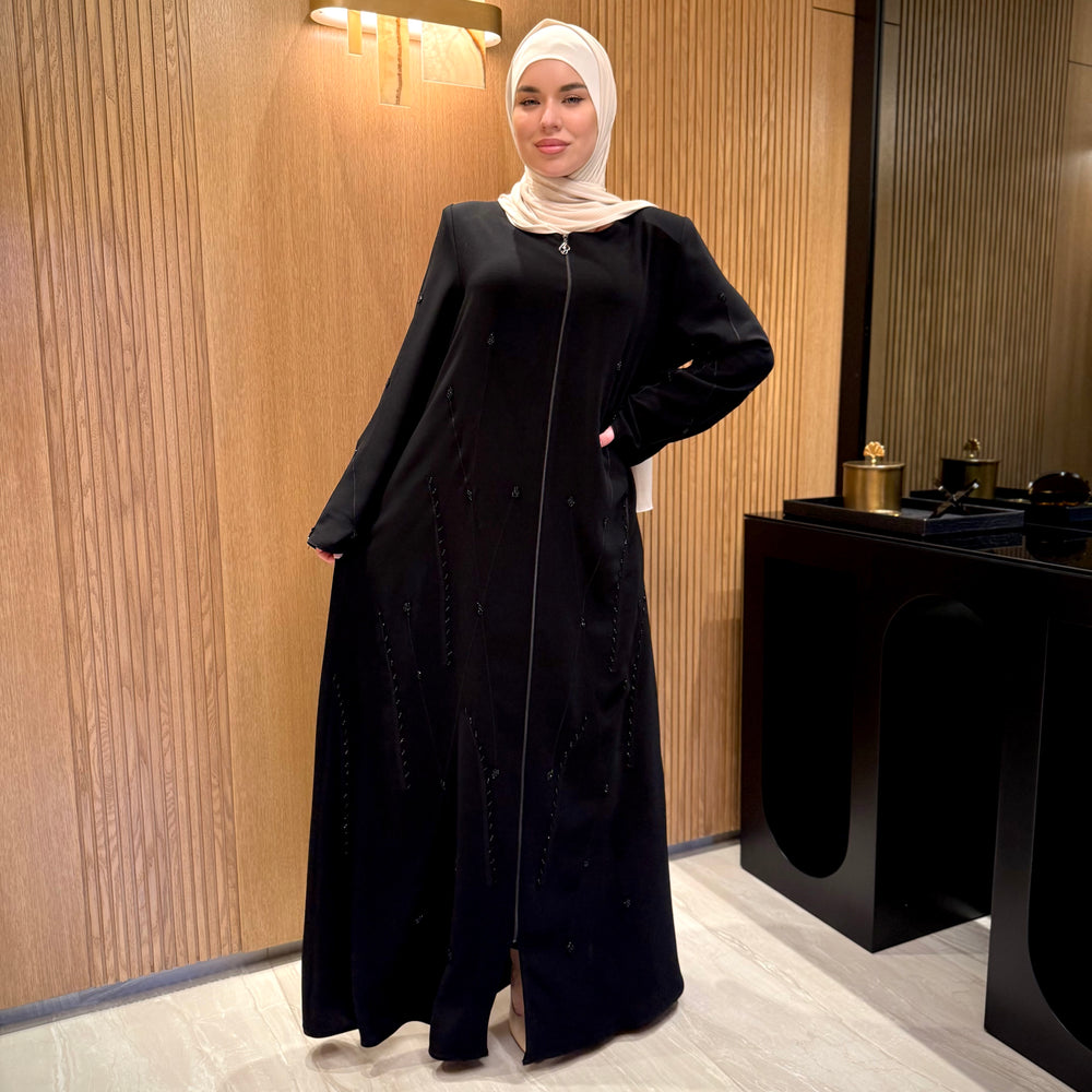 
                      
                        Luxurious Black Abaya with Elegant Embroidery
                      
                    