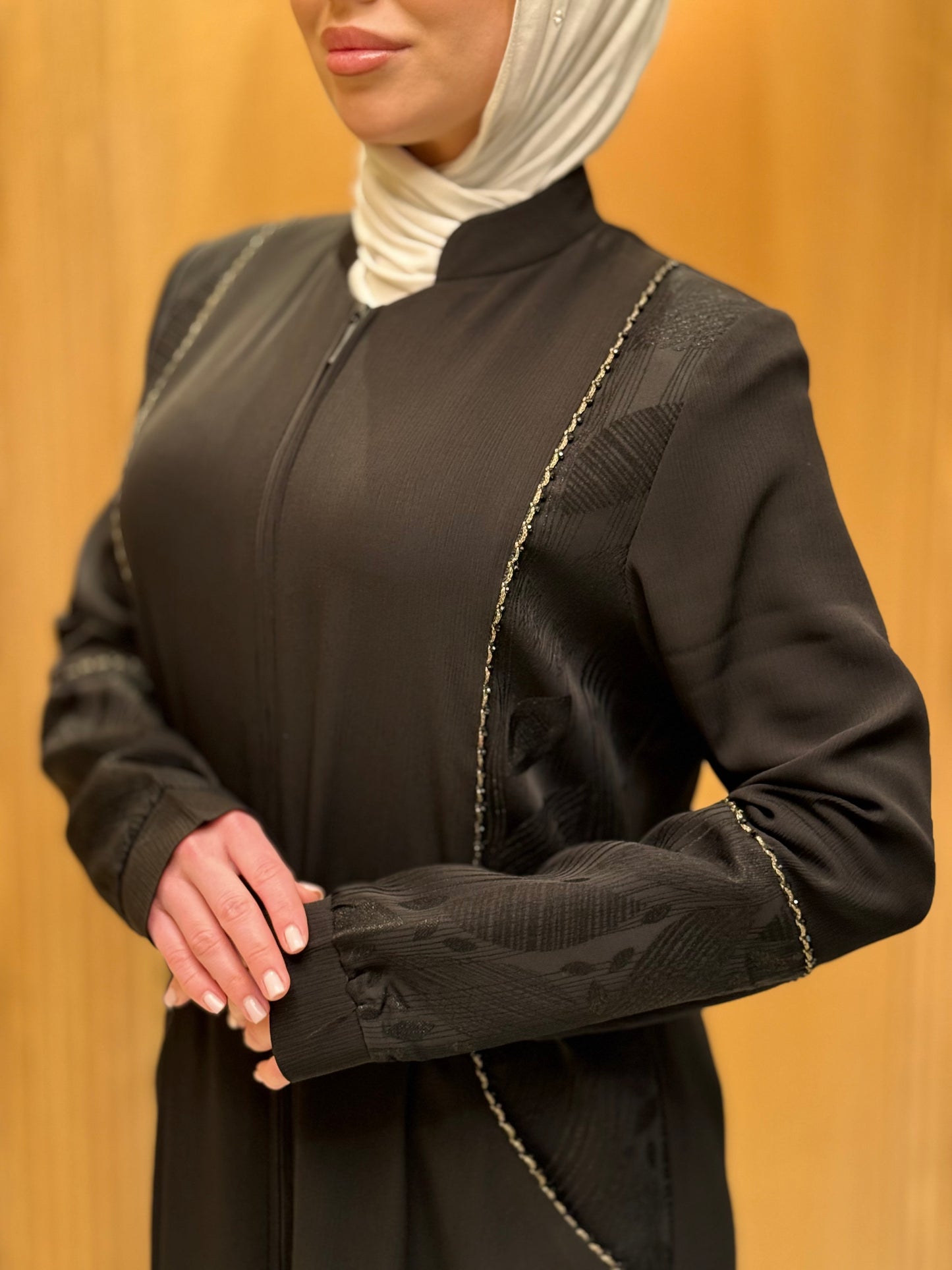 Unique Black Abaya With Embroidery