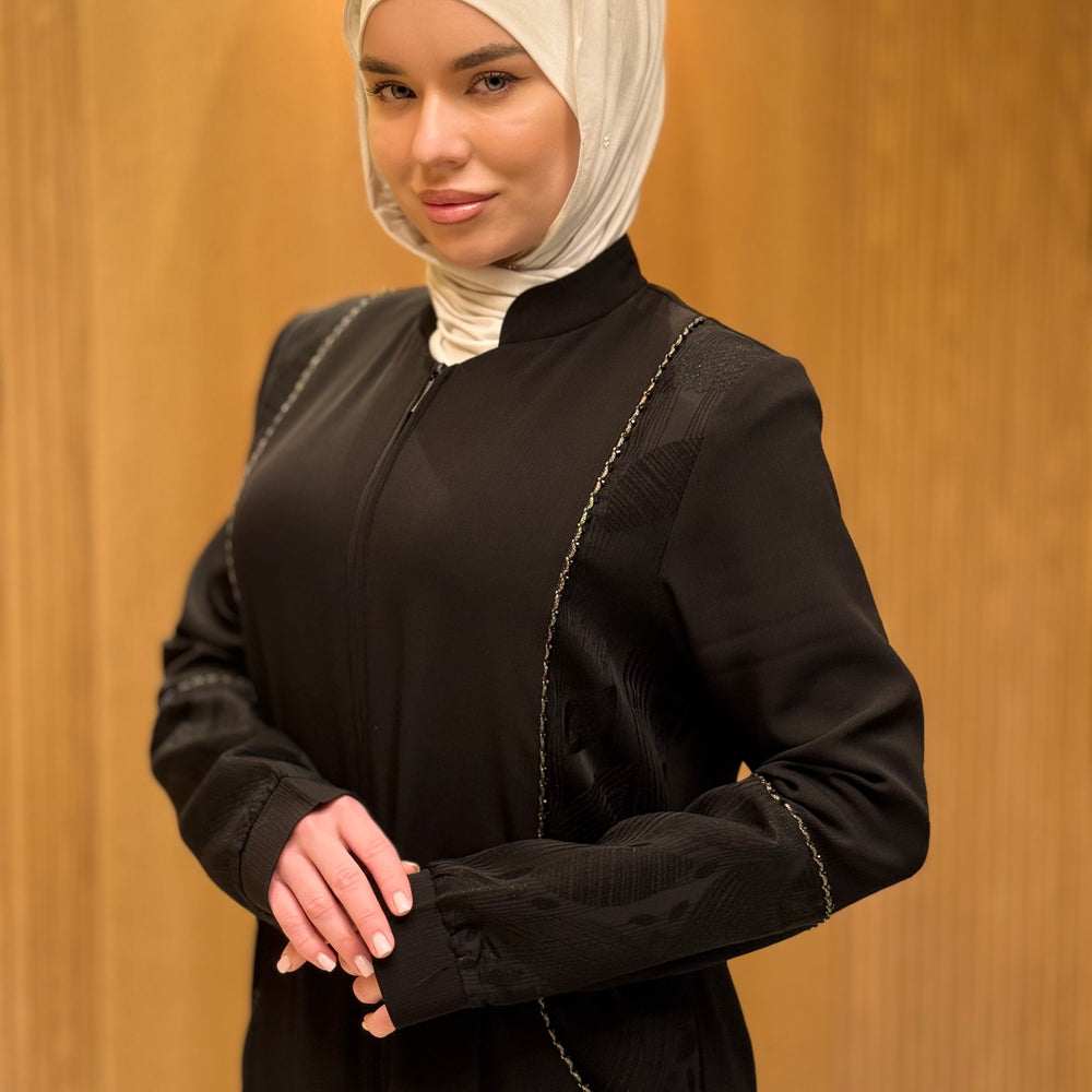 Unique Black Abaya With Embroidery