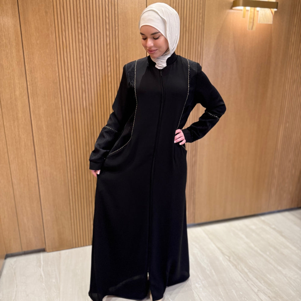 
                      
                        Unique Black Abaya With Embroidery
                      
                    