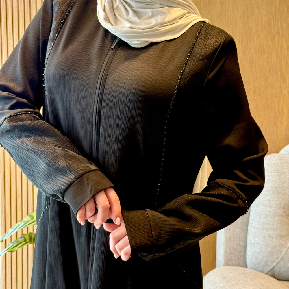 
                      
                        Unique Black Abaya With Embroidery
                      
                    