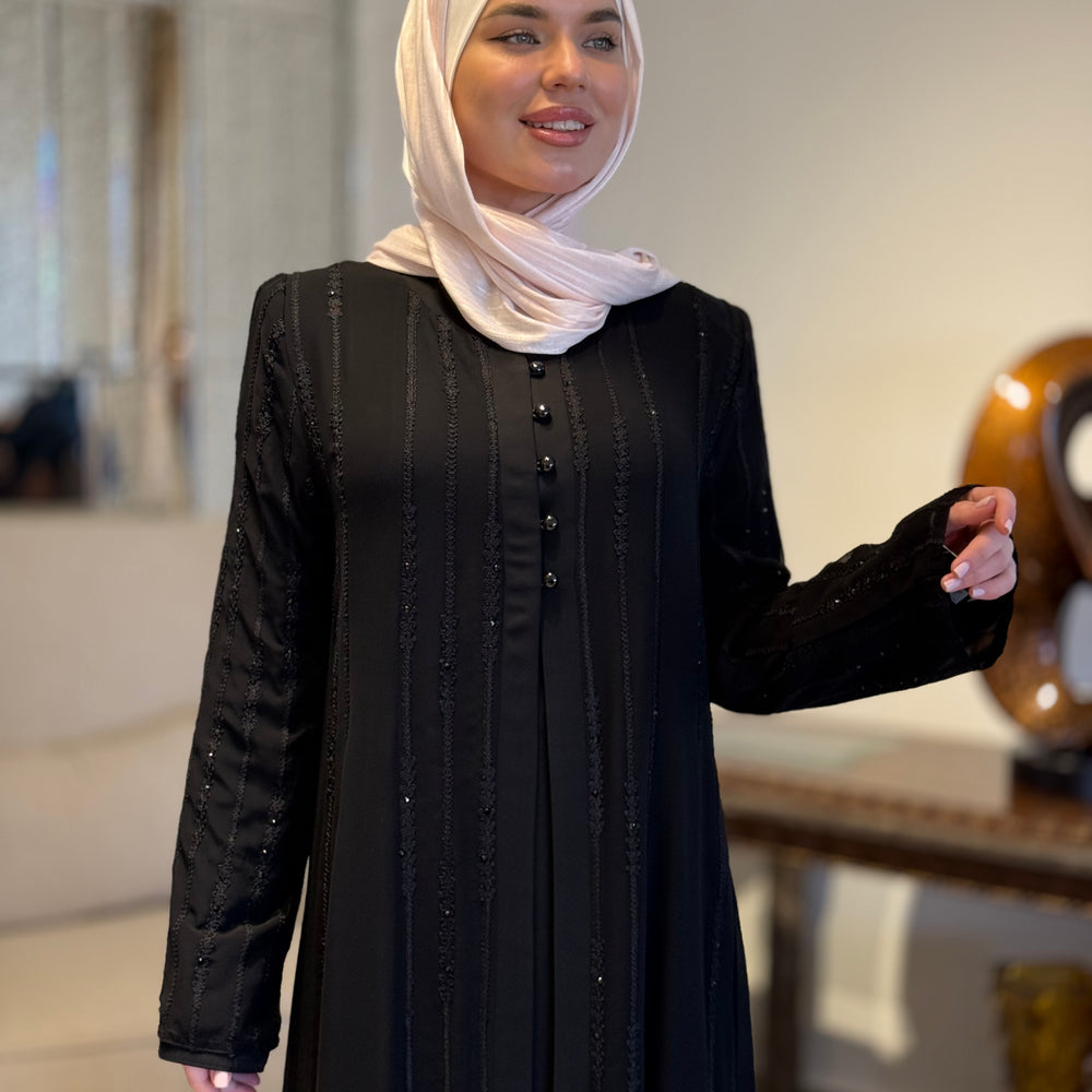 Two Layered Emroidered Elegant Abaya