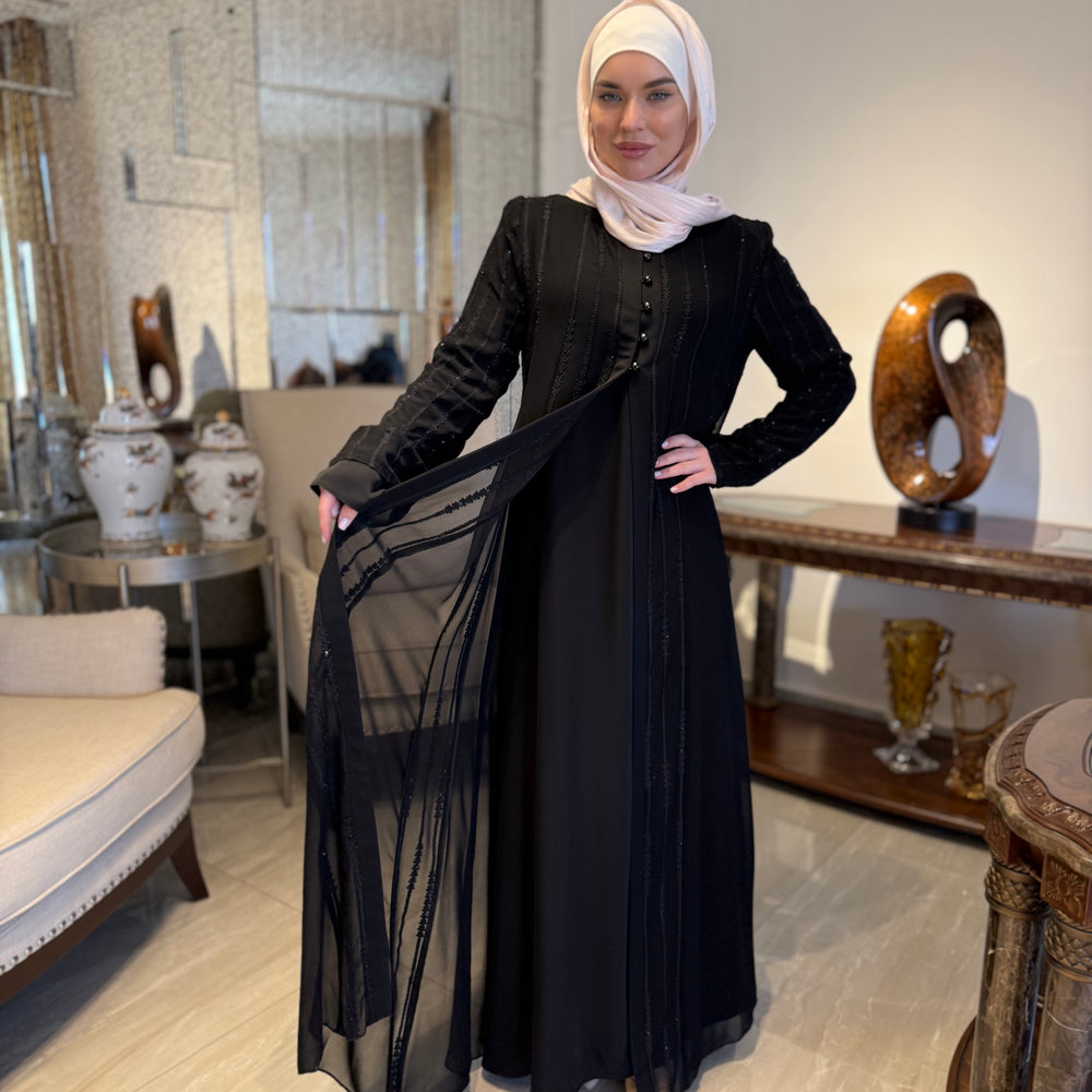 
                      
                        Two Layered Emroidered Elegant Abaya
                      
                    