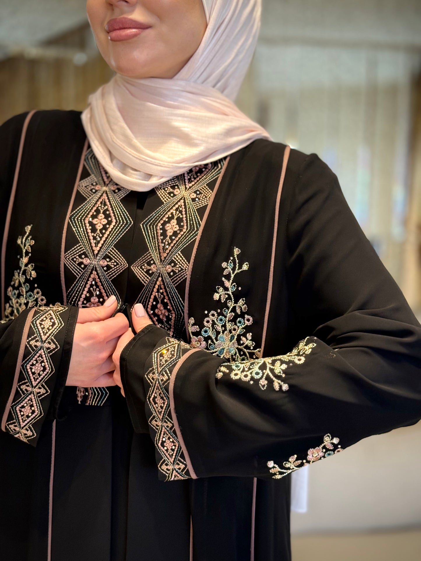 Embroidered Two Layered Luxurious Abaya