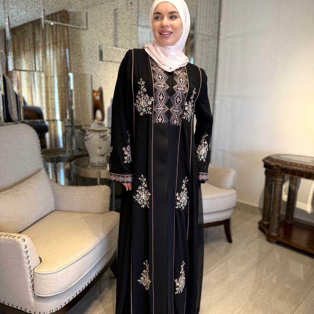 
                      
                        Embroidered Two Layered Luxurious Abaya
                      
                    