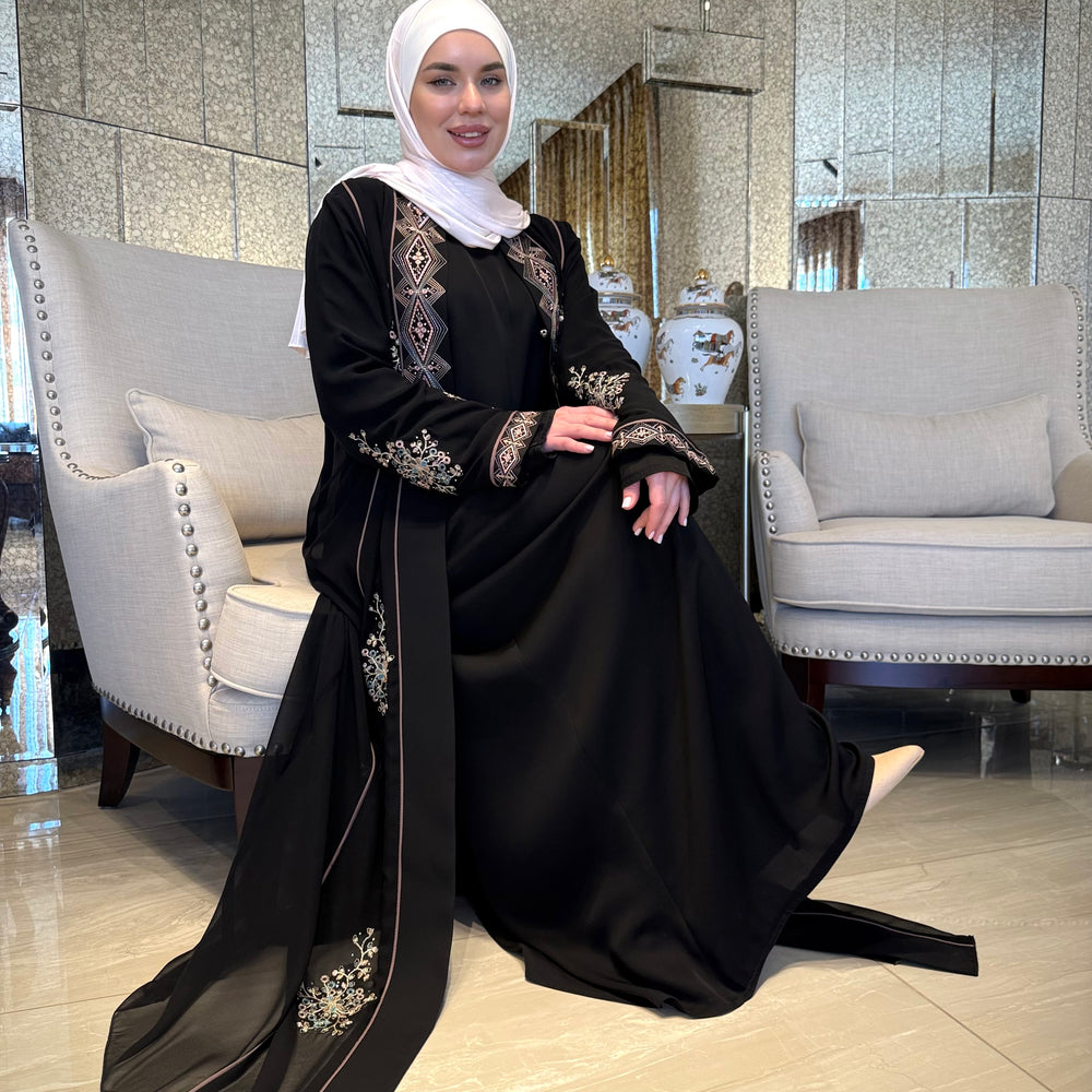 Embroidered Two Layered Luxurious Abaya