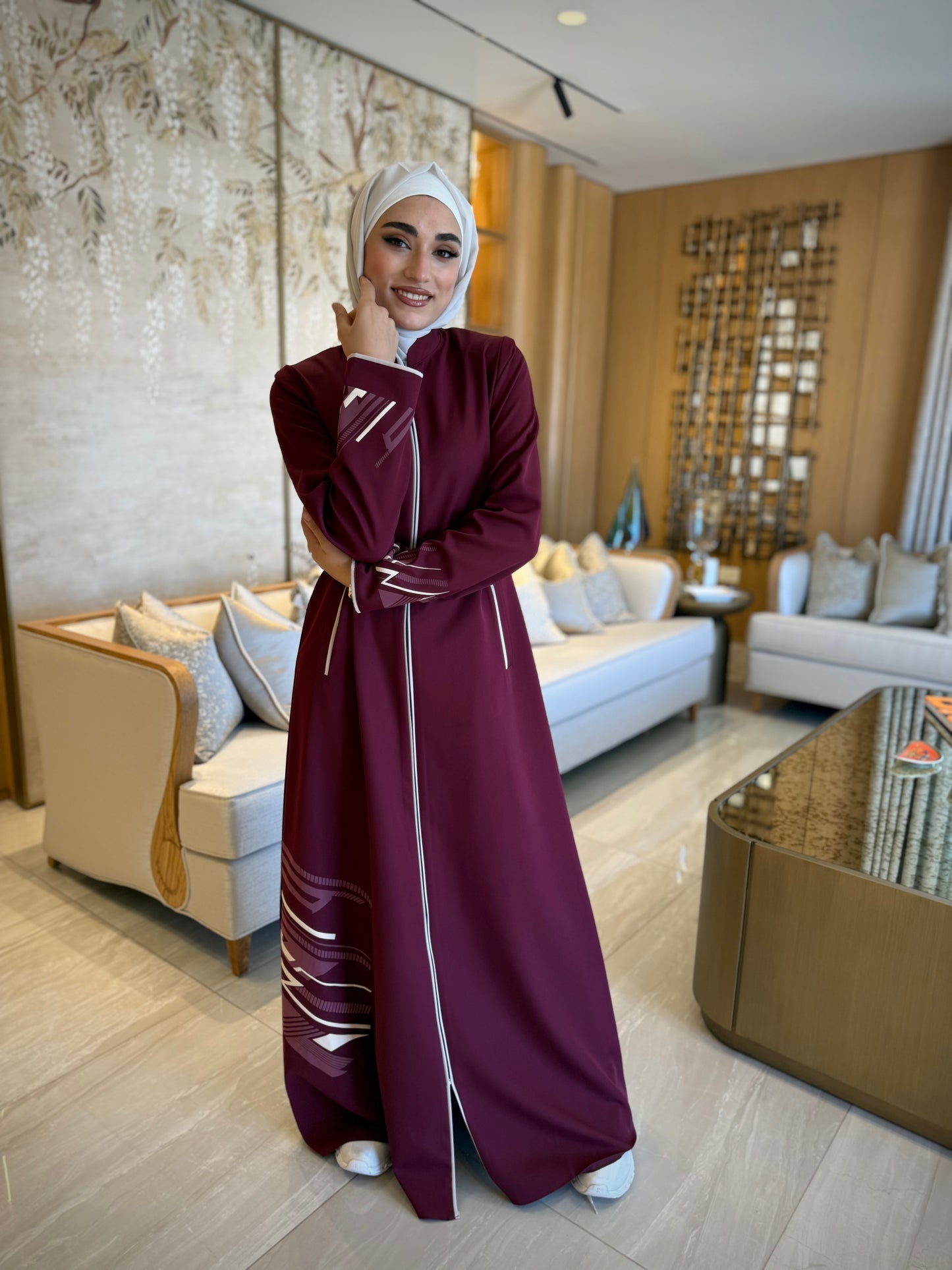 casual abaya dress Solavon Women's Solid Color Minimalist Long Sleeve Abaya Dress, Casual Everyday Wear