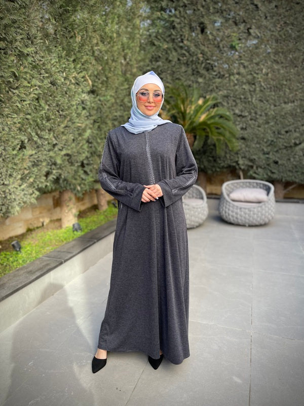 Elegant Winter Wool with Embroidery Abaya