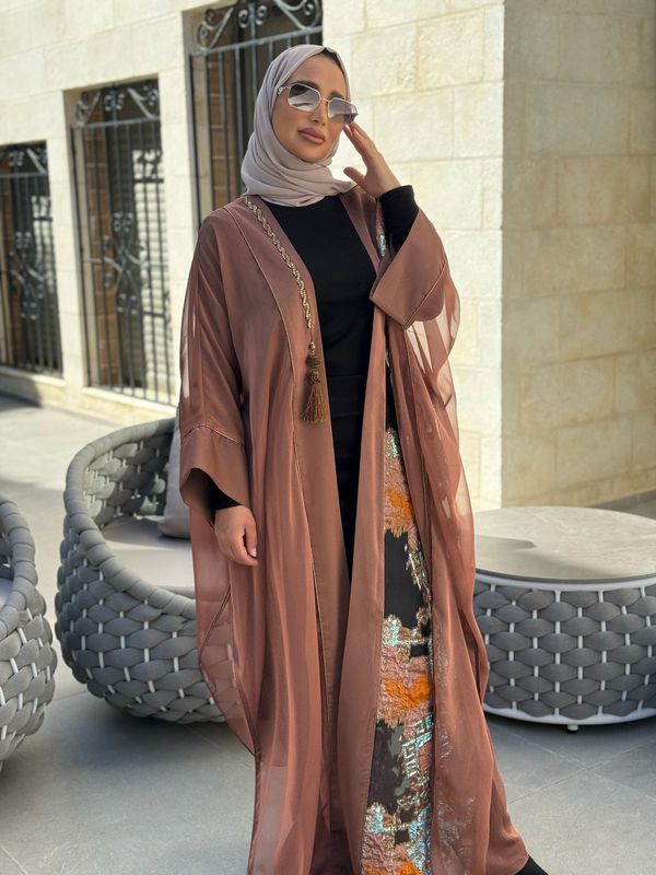 
                  
                    Sophisticated Brown Open Abaya
                  
                