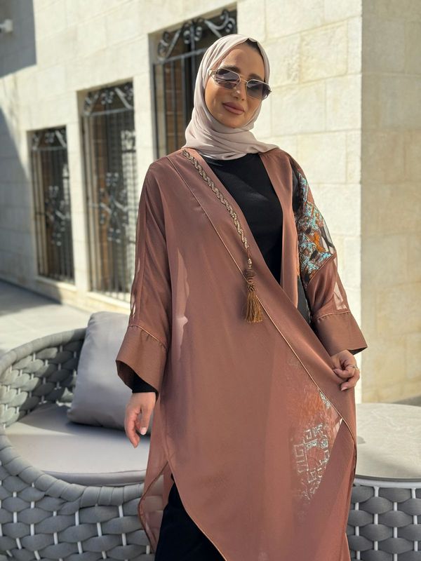 
                  
                    Sophisticated Brown Open Abaya
                  
                