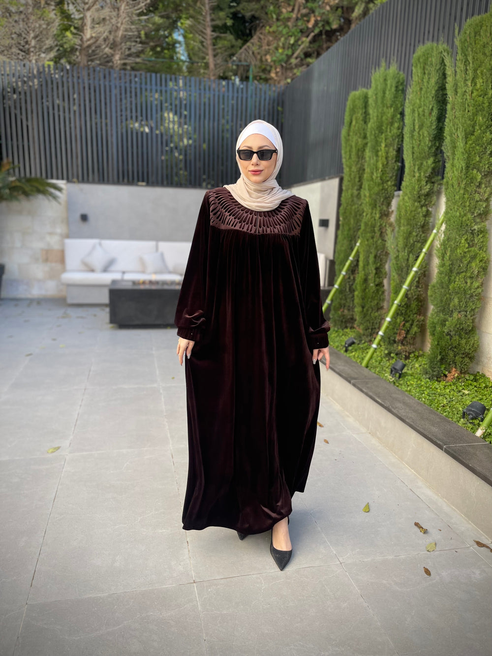 Velvet Abaya with Practical Front Closure