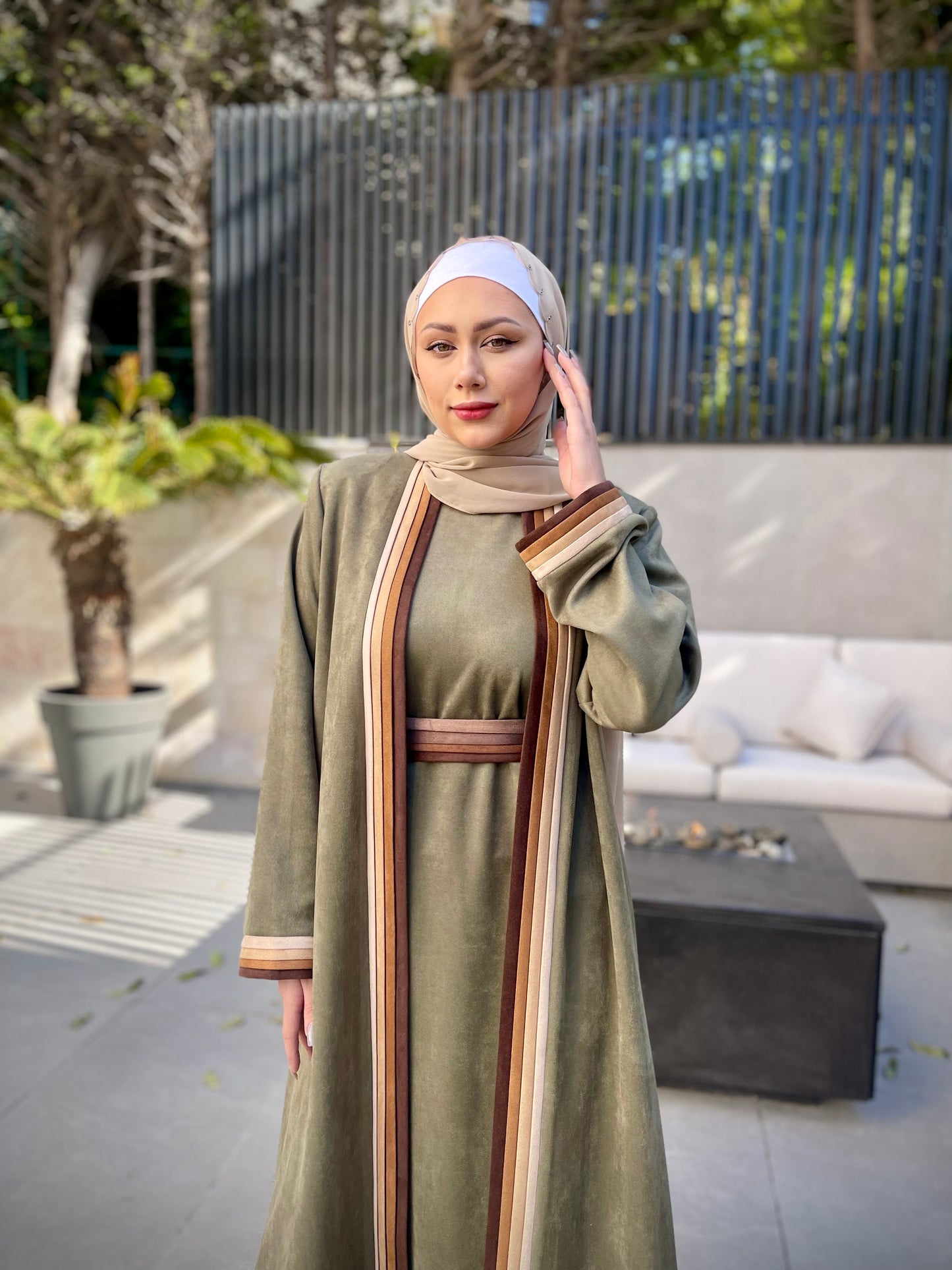 winter abaya dress Muslim Women Winter Fall Cotton-Blend Classic Open Abaya Dress Urgarment