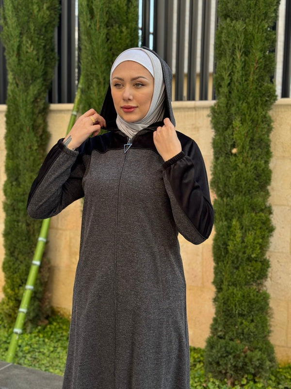 
                  
                    Sporty Woolen Abaya with Attached Hood
                  
                