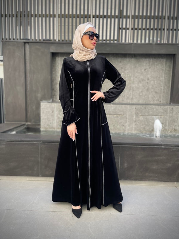 Simple Winter Velvet Abaya – Al Karam Qadri