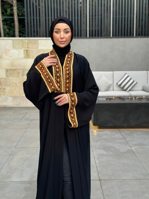 
                  
                    Black Abaya with Front and Sleeve Embroidery
                  
                