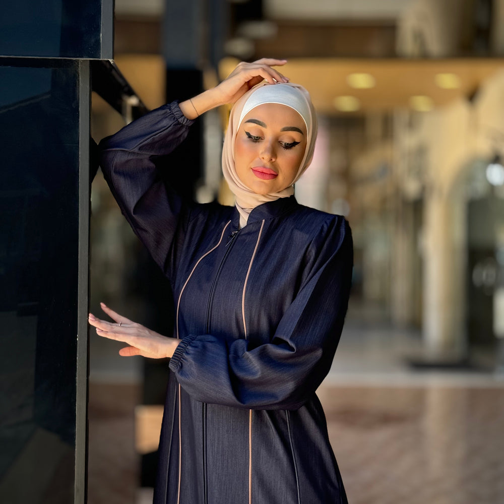 Simple Soft Denim Abaya