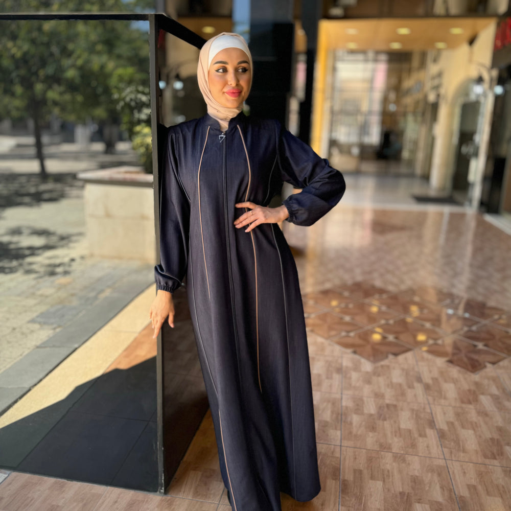 Simple Soft Denim Abaya