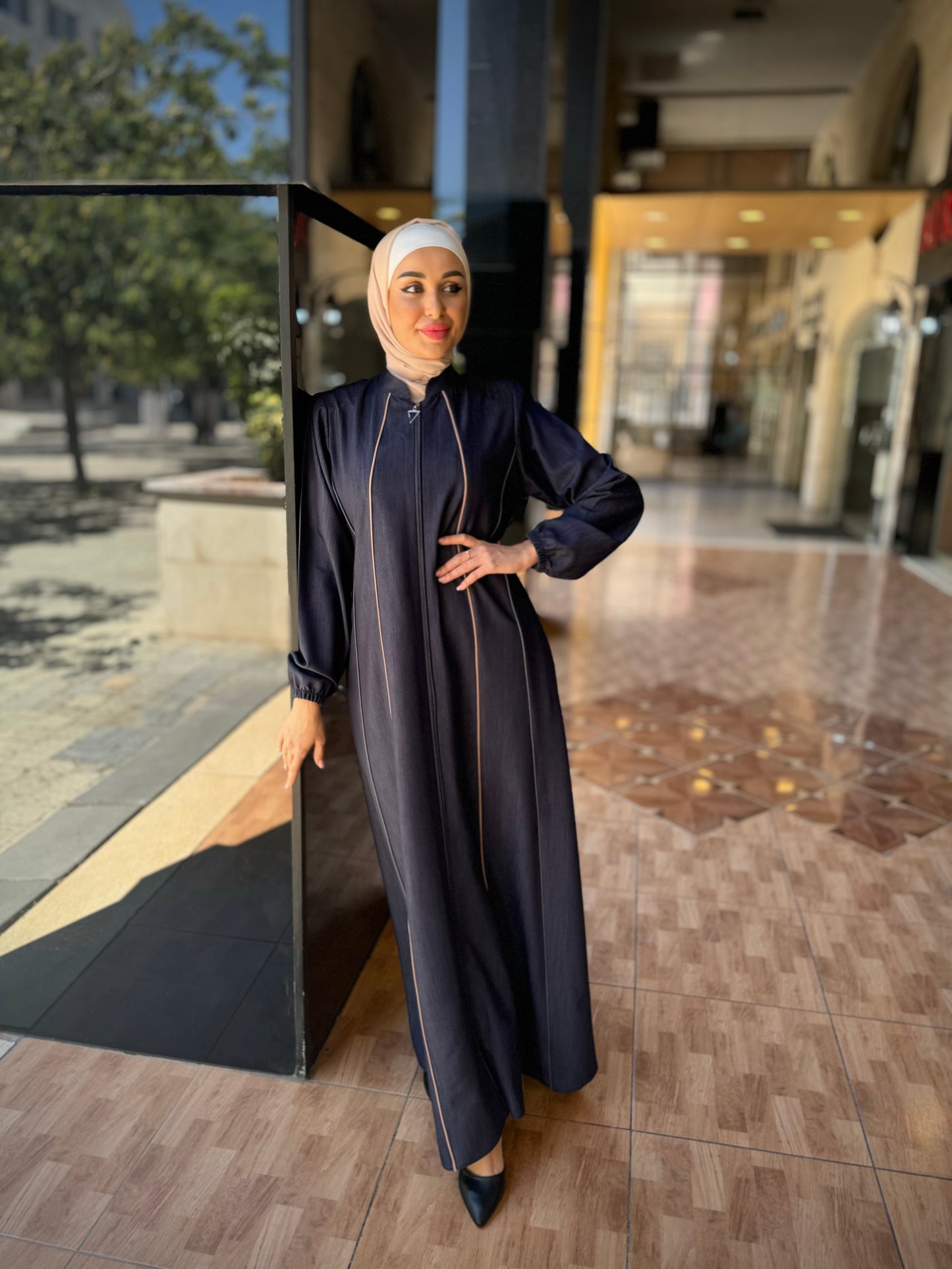 Simple Soft Denim Abaya